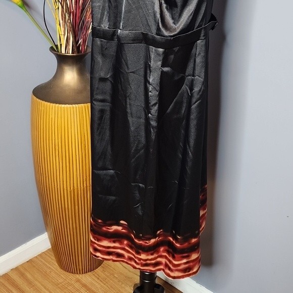 Tahari Tilda Satin Sheath Dress Sleeveless Black Size 18 NWT - Picture 8 of 16